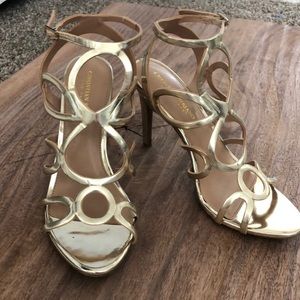 Gold strap heels